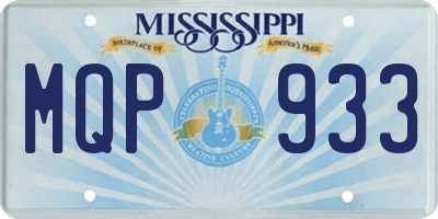 MS license plate MQP933