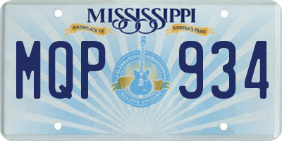 MS license plate MQP934