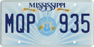 MS license plate MQP935