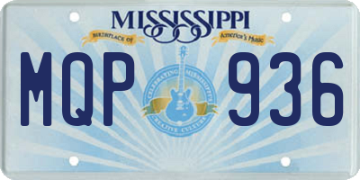 MS license plate MQP936