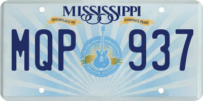 MS license plate MQP937