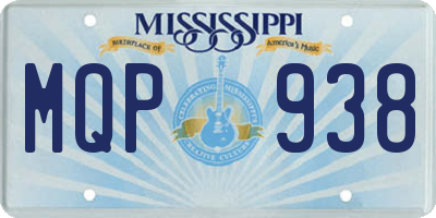 MS license plate MQP938