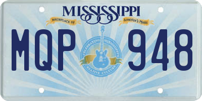 MS license plate MQP948