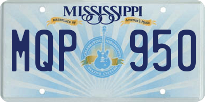 MS license plate MQP950