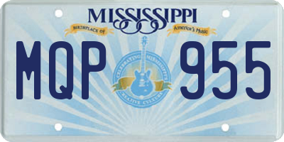 MS license plate MQP955