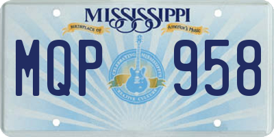 MS license plate MQP958
