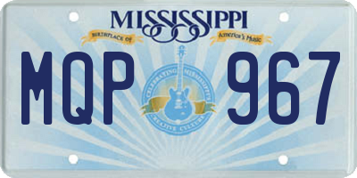 MS license plate MQP967