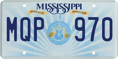 MS license plate MQP970