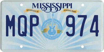 MS license plate MQP974