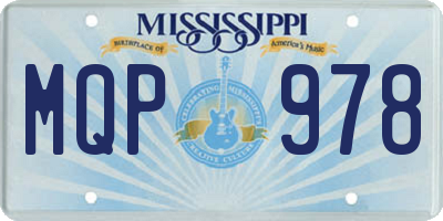 MS license plate MQP978