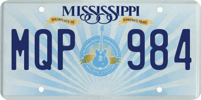 MS license plate MQP984