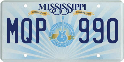 MS license plate MQP990