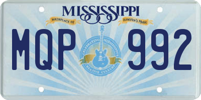 MS license plate MQP992