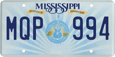 MS license plate MQP994