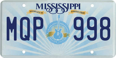 MS license plate MQP998