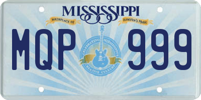 MS license plate MQP999