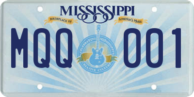 MS license plate MQQ001