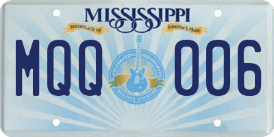 MS license plate MQQ006
