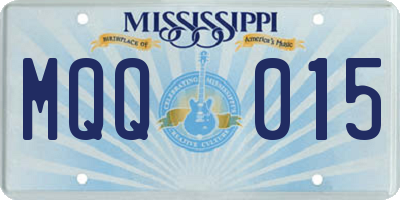 MS license plate MQQ015