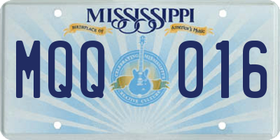MS license plate MQQ016