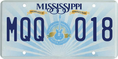 MS license plate MQQ018