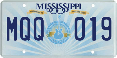 MS license plate MQQ019