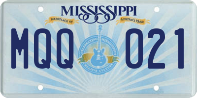 MS license plate MQQ021