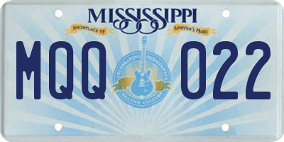 MS license plate MQQ022