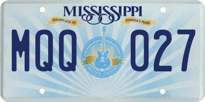 MS license plate MQQ027