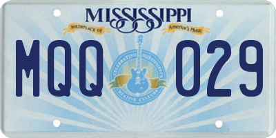 MS license plate MQQ029