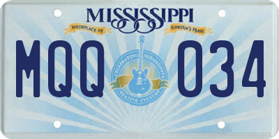 MS license plate MQQ034