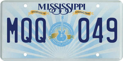 MS license plate MQQ049