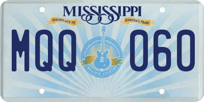 MS license plate MQQ060