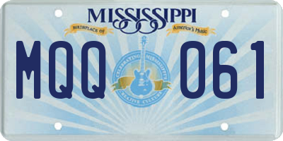 MS license plate MQQ061
