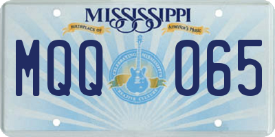 MS license plate MQQ065