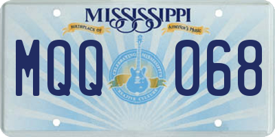 MS license plate MQQ068