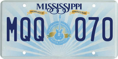 MS license plate MQQ070