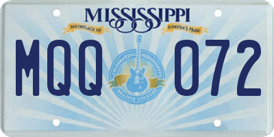 MS license plate MQQ072