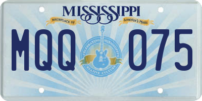 MS license plate MQQ075