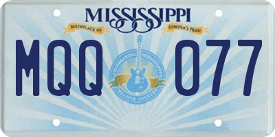 MS license plate MQQ077