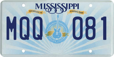 MS license plate MQQ081