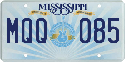 MS license plate MQQ085