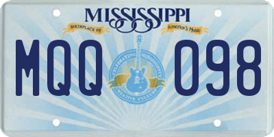 MS license plate MQQ098
