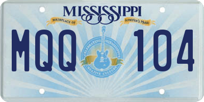 MS license plate MQQ104