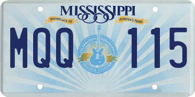 MS license plate MQQ115