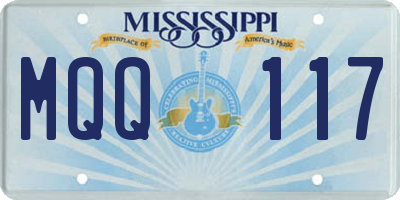 MS license plate MQQ117