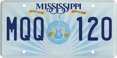 MS license plate MQQ120