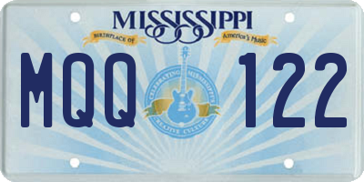 MS license plate MQQ122