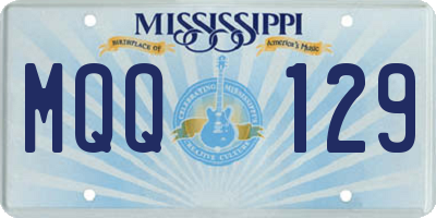 MS license plate MQQ129