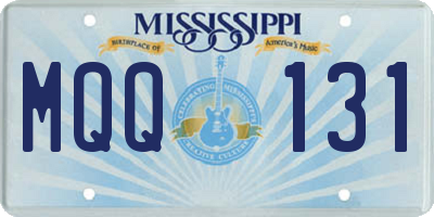 MS license plate MQQ131